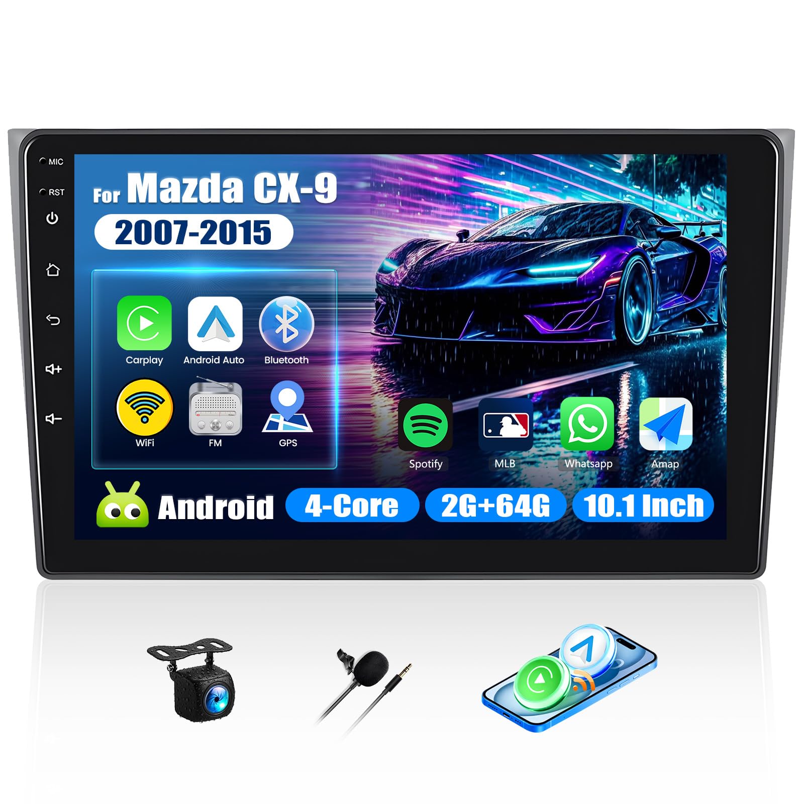 Amazon.com: [2+64G] Android 13 Car Stereo for Mazda CX-9 2007-2015